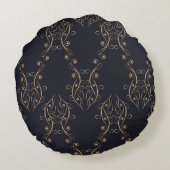 アートデコのシームレスパターン。ヴィンテージ背景 ラウンドクッション (裏面)