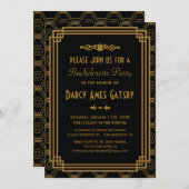 アートデコのバチェロレッテパーティー招待状 招待状 (正面/裏面)