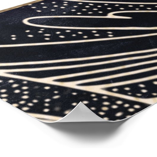 アートデコのポスター黒と金ゴールド ポスター (角)