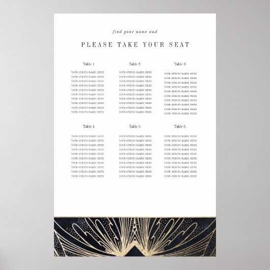 アートデコのポスター黒と金ゴールド ポスター (正面)