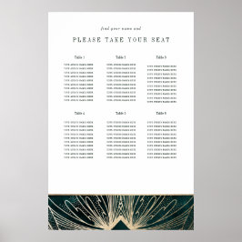 アートデコのポスターEmerald green and 金ゴールド ポスター