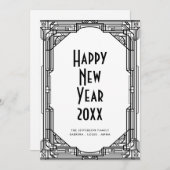 アートデコのミニマリストHappy New Year's card シーズンカード (正面/裏面)