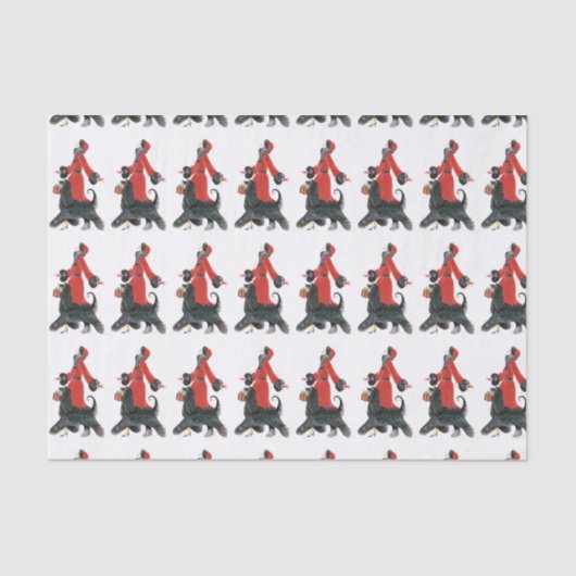 アートデコのレトロなビンテージクリスマスレディータイル 薄葉紙 (正面)