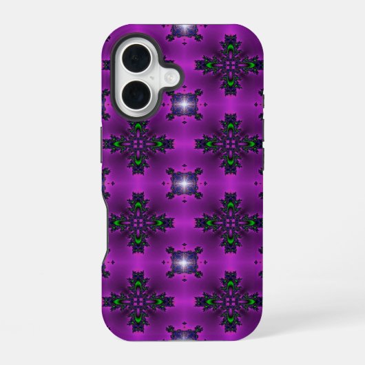 アートデコのレトロスタイルの花 iPhone 16ケース (裏面)
