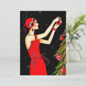 アートデコのレトロヴィンテージクリスマスの情報を追加 招待状 (スタンド正面)