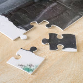 アートデコのレトロヴィンテージクリスマスカップル ジグソーパズル (側面)