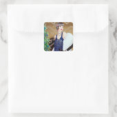 アートデコのレトロヴィンテージクリスマスホリデーレディ スクエアシール (バッグ)