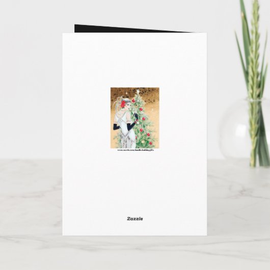 アートデコのレトロヴィンテージクリスマスメッセージレディ シーズンカード (裏面)