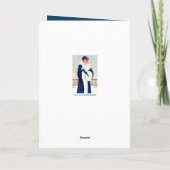 アートデコのレトロヴィンテージクリスマスレディのメッセージを追加 シーズンカード (裏面)