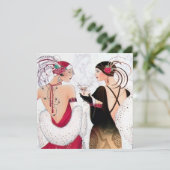 アートデコのレトロヴィンテージメッセージを追加クリスマス シーズンカード (スタンド正面)