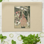 アートデコのヴィンテージ結婚式、新婚夫婦のファーストダンス キッチンタオル (折り畳み)