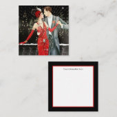 アートデコの古代クリスマスカップル スクエア名刺 (正面/裏面)