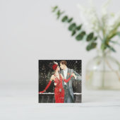 アートデコの古代クリスマスカップル スクエア名刺 (スタンド正面)