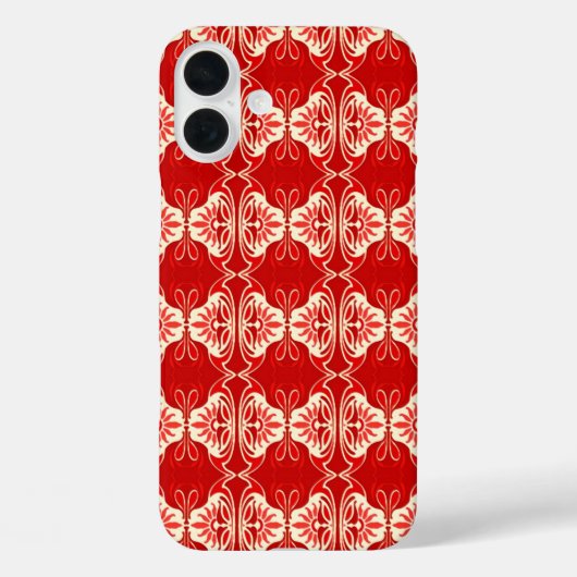 アートデコの壁紙パターン - 赤と白 Case-Mate iPhoneケース (裏面)