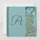 アートデコの孔雀を使ったSave the Date招待状 セーブザデート (裏面)