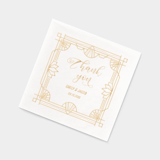 アートデコの感謝 箔ナプキン (左)