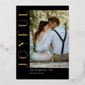 アートデコの楽しいブラックゴールドシンプルモダンクリスマス 箔シーズンカード (正面)