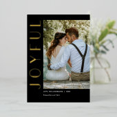 アートデコの楽しいブラックゴールドシンプルモダンクリスマス 箔シーズンカード (立ち正面)