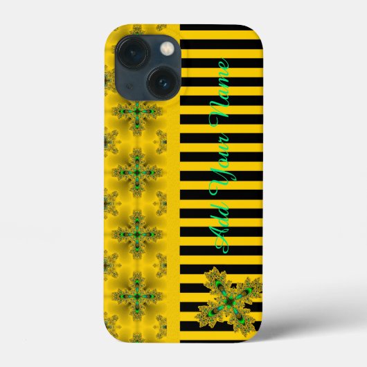 アートデコの花をレトロなスタイルで , お名前を追加 Case-Mate iPhoneケース (裏面)