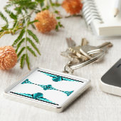 アートデコの要素をティール(緑がかった色)グリーン キーホルダー (側面)