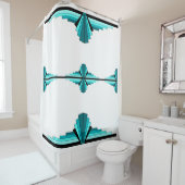 アートデコの要素をティール(緑がかった色)グリーン シャワーカーテン (インサイチュ)