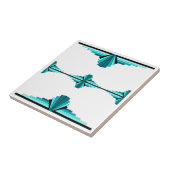 アートデコの要素をティール(緑がかった色)グリーン タイル (側面)