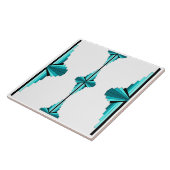 アートデコの要素をティール(緑がかった色)グリーン タイル (側面)