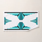 アートデコの要素をティール(緑がかった色)グリーン ハンドタオル (ハンドタオル)