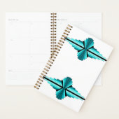 アートデコの要素をティール(緑がかった色)グリーン プランナー手帳 (ディスプレー)