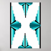 アートデコの要素をティール(緑がかった色)グリーン ポスター (正面)