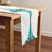 アートデコの要素をティール（緑がかった色）グリーン ミディアムテーブルランナー (インサイチュ)