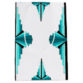 アートデコの要素をティール（緑がかった色）グリーン ミディアムペーパーバッグ (正面)