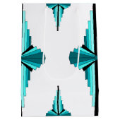 アートデコの要素をティール（緑がかった色）グリーン ミディアムペーパーバッグ (裏面)