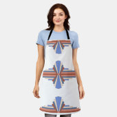 アートデコの要素をバラ金ゴールド&ブルー エプロン (着用した状態)