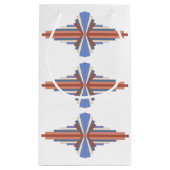 アートデコの要素をバラ金ゴールド&ブルー スモールペーパーバッグ (裏面)