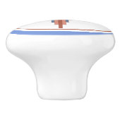 アートデコの要素をバラ金ゴールド&ブルー セラミックノブ (側面)