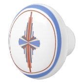 アートデコの要素をバラ金ゴールド&ブルー セラミックノブ (右)