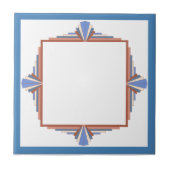 アートデコの要素をバラ金ゴールド&ブルー タイル (正面)