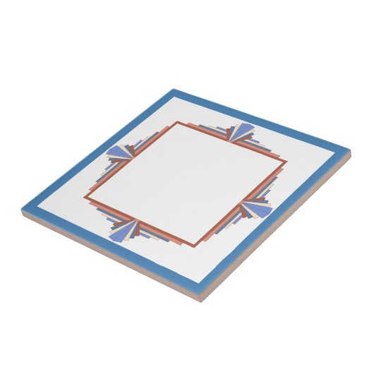 アートデコの要素をバラ金ゴールド&ブルー タイル (側面)