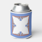 アートデコの要素をバラ金ゴールド&ブルー 缶クーラー (缶正面)