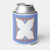 アートデコの要素をバラ金ゴールド&ブルー 缶クーラー (缶裏面)