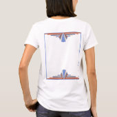アートデコの要素をバラ金ゴールド&ブルー Tシャツ (裏面)