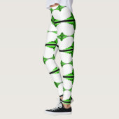 アートデコの要素を深いの緑 レギンス (左)