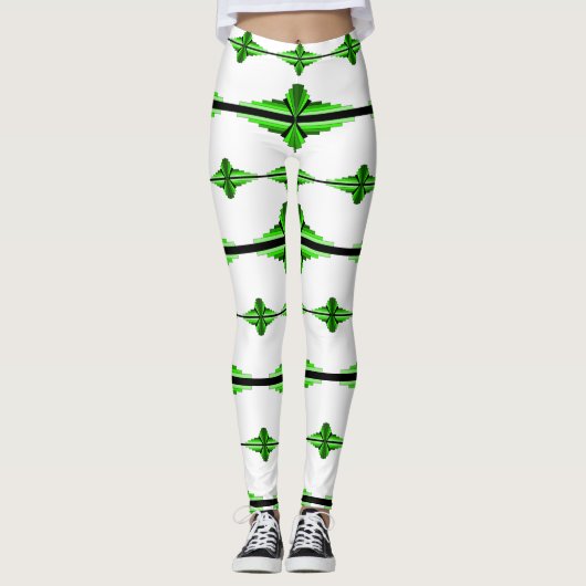 アートデコの要素を深いの緑 レギンス (正面)