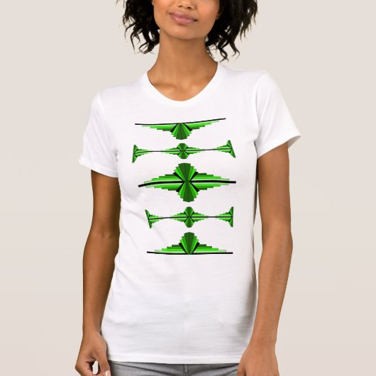 アートデコの要素を深いグリーン Tシャツ (正面)