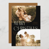 アートデコアーチ2枚写真のメリークリスマスカード 招待状 (正面/裏面)