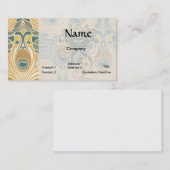 アートデコアールヌーボーピーコックパターンアート 名刺 (正面/裏面)