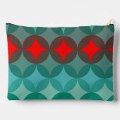 アートデコインスパイアティール（緑がかった色）&レッド抽象芸術 アクセサリーポーチ (裏面)