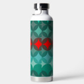 アートデコインスパイアティール(緑がかった色)&レッド抽象芸術 ウォーターボトル (右面)