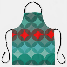 アートデコインスパイアティール（緑がかった色）&レッド抽象芸術 エプロン